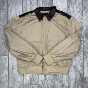 Schott Bros Jacket Type A-2 Military Style Bomber‎ Flight Leather Collar XL EUC